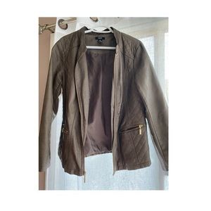 Alfani grey/brown faux leather jacket 0x